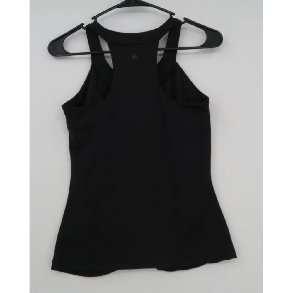 Prana Womens Black Racerback Yoga Tank‎ Top Size S Made in USA Activewear